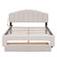 Lit plateforme tapissier avec tiroir Teddy