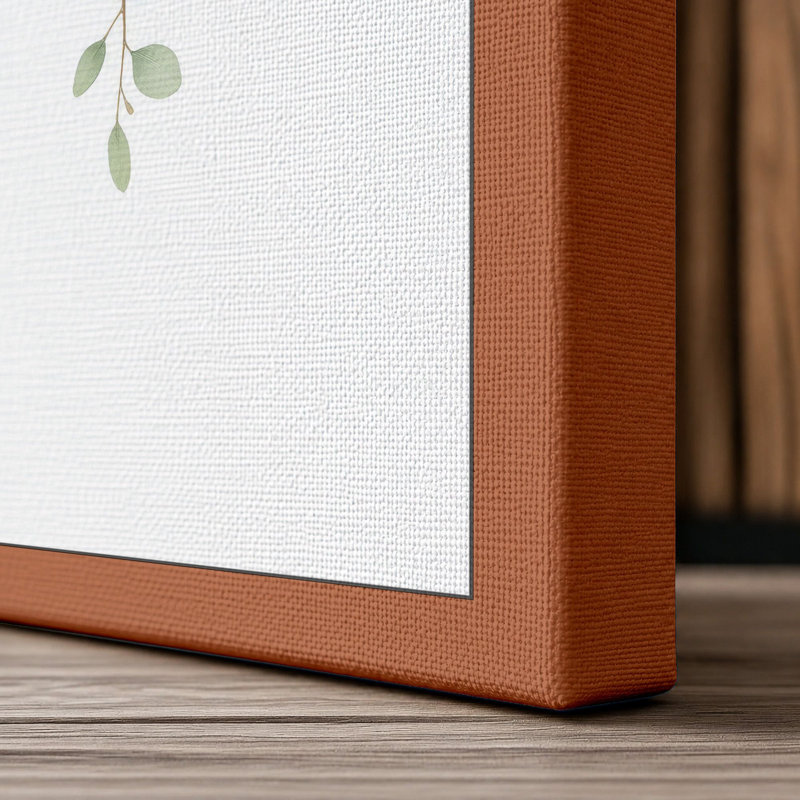 Weeping Eucalyptus Botanical - Wrapped Canvas, 24x16 - 61.0 x 40.6 cm, Terracotta Border