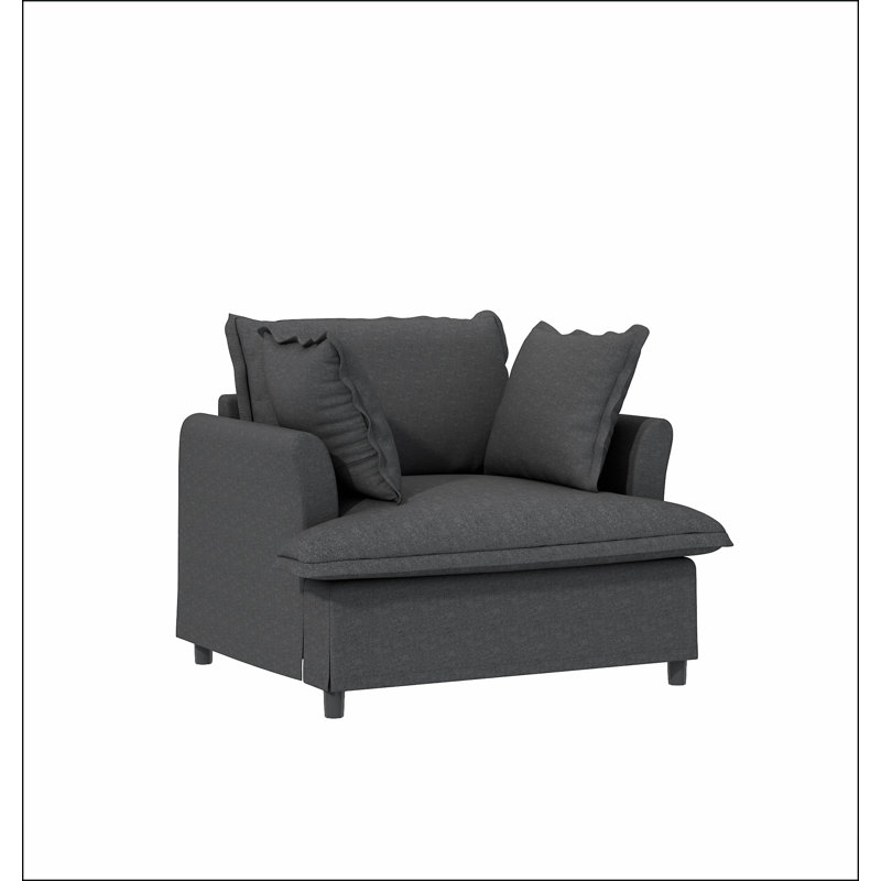 Module de canapé simple surdimensionné de 37 po pour canapé modulaire modulaire, fauteuil à assise large en chenille avec coussins, canapé-lit moderne et confortable rembourré pour salon, appartement, chambre à coucher, 2 couleurs