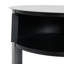 Table d'appoint ronde d'intérieur en métal à 3 niveaux avec armoire à porte coulissante, noir mat
