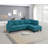 2-PCS SECTIONAL SET Living Room Furniture LAF Sofa And RAF Chaise Azure / Blue Color Linen Like Fabric Tufted Couch-360620442-360620441