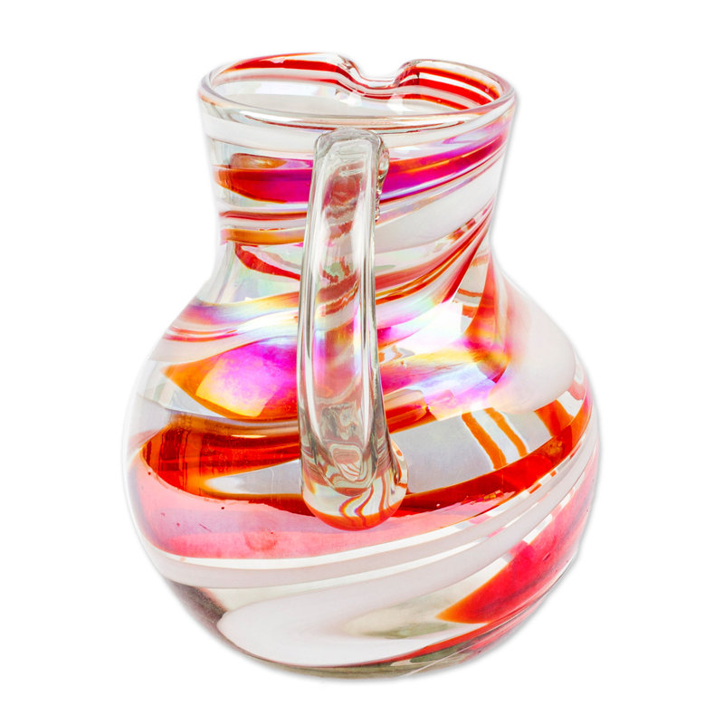 Latitude Run® Handmade Great Enchantment Handblown Glass Pitcher
