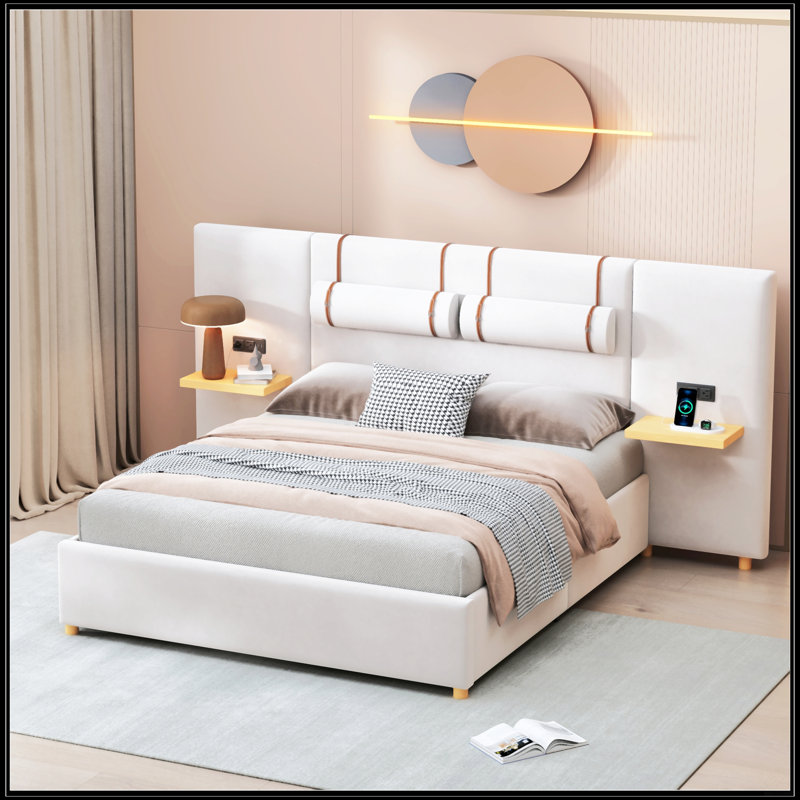 Queen Size Upholstered Platform Bed