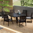 Ensemble de salle à manger 7 pièces pour patio avec table ronde en aluminium de 60 po et 6 chaises de salle à manger