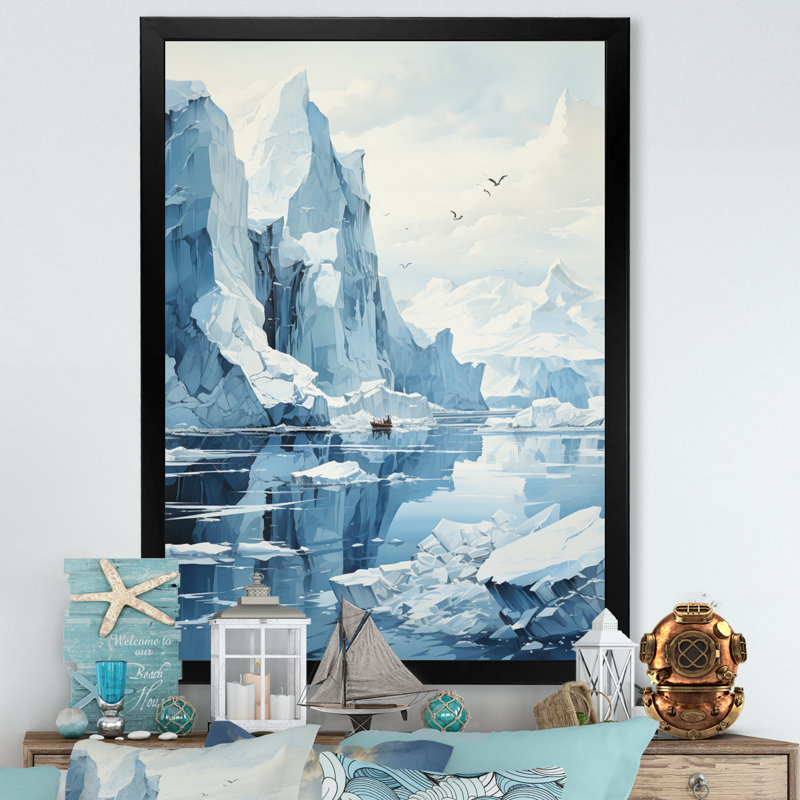 «Iceberg bleu», impression sur toile, Cadre photo noir, H 20 po x l 12 po x P 1 po