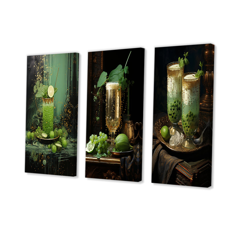 Petit-déjeuner vert émeraude Chia, Toile tendue, H 40 po x l 60 po