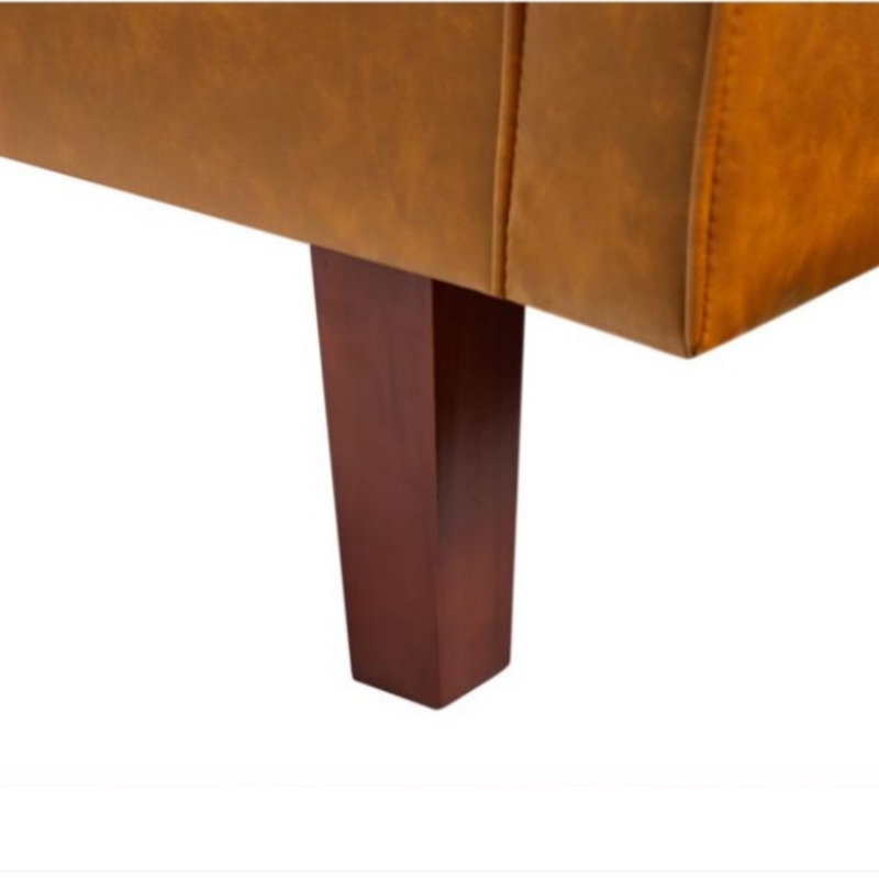 Canapé-lit moderne en cuir synthétique pliable convertible 4 places avec structure en bois massif et pieds en bois amovibles pour le salon et la chambre à coucher