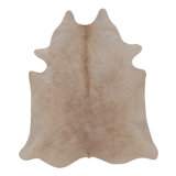 Modern Classics Leather Area Rug in White, Beige/Brown