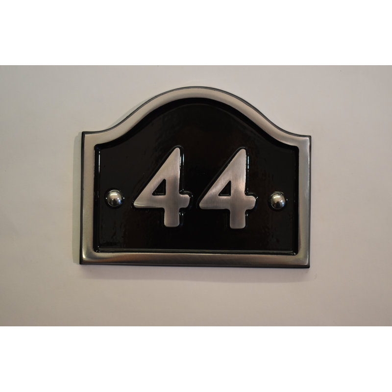 Jaclynn 11.5cm H Reflective Metal House Number, 44
