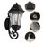 Black Outdoor Wall Lantern with Dusk to Dawn Sensor Weatherproof Aluminum Frosted Bubble Glass