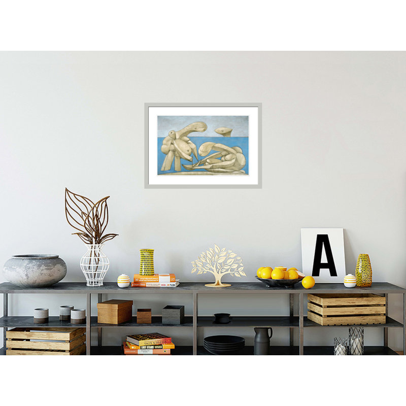 Sur la plage (La Baignade) par Pablo Picasso, impression giclée sur cadre, H 21,49 po x l 29,5 po