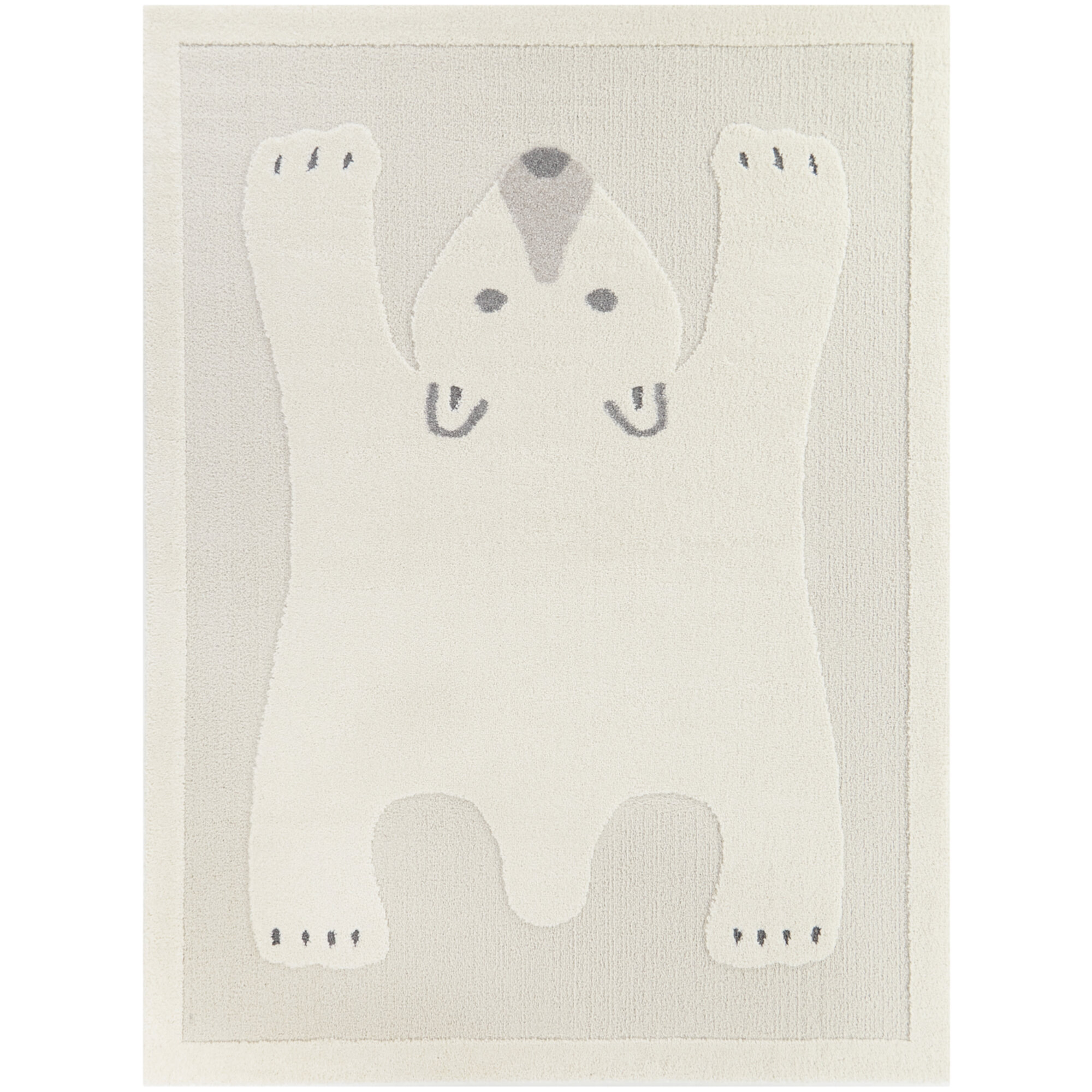 Alena Kids Bear Rug, Rectangle 4'4" x 6', Cream