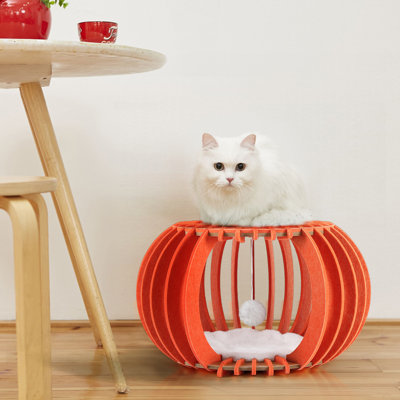 Lit pour chat en forme de citrouille pour chat
