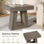 Ensemble de 2 tables d'appoint modernes à 2 niveaux de 24 po, tables de bout étroites en bois avec base trapézoïdale et finition en grain de bois de ferme-594006723