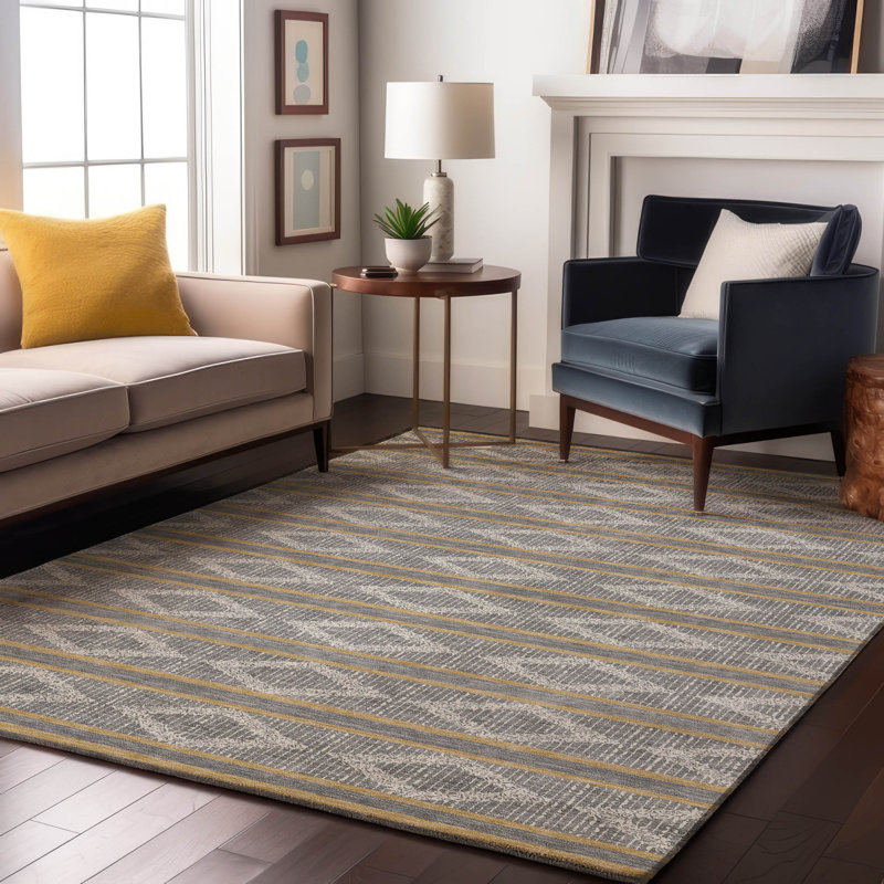 Tapis géométrique de qualité supérieure lavable à la machine Diskin AMF1029, Rectangle 10 pi x 14 pi