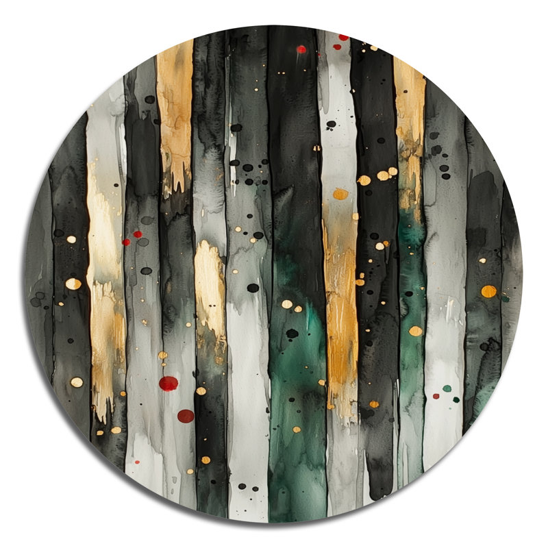 «Gold Green Ethereal Optic I I - fauvisme», impression sur métal vert moderne, H 29 po x l 29 po
