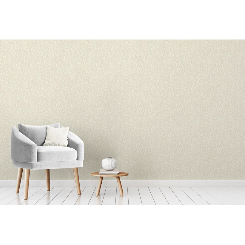 Carreau de papier peint adhésif Daycen The Leaves of the Weeping Willow Smooth, l 24 po x L 96 po, Beige