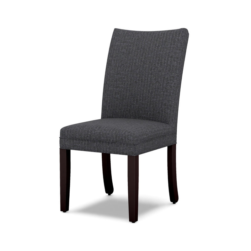 Prattsville 20'' H Fabric Upholstered Parsons Chair, Dark Grey, Dark Brown