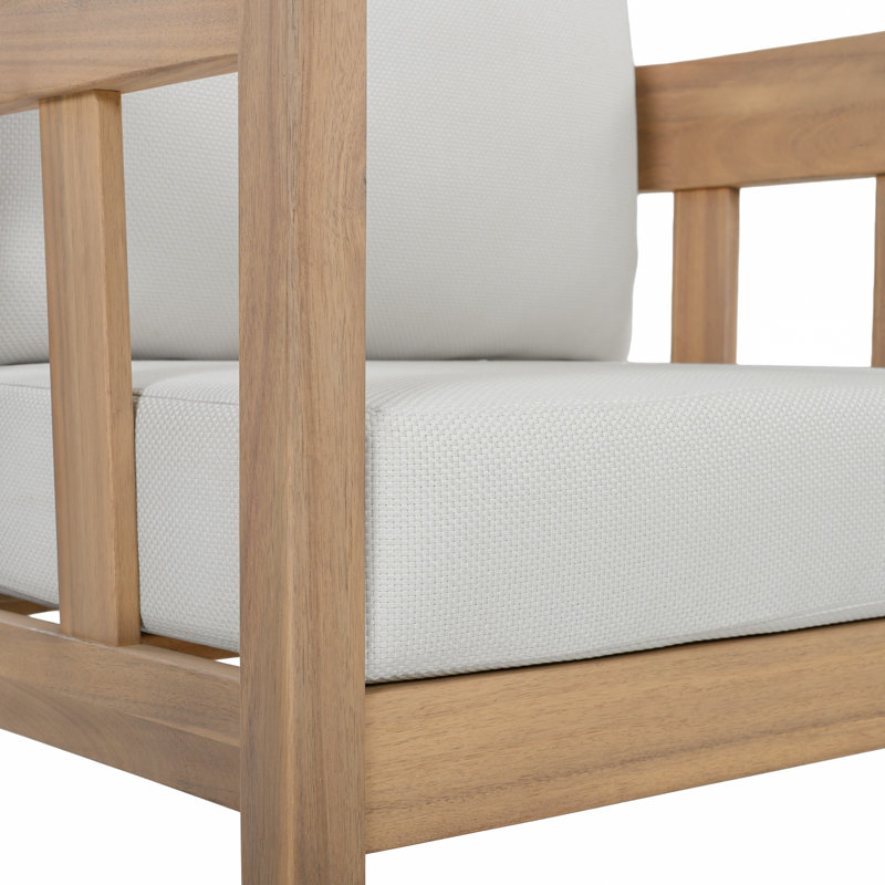 Ensemble de 2 chaises de patio Dasmon, Oak/Ivory