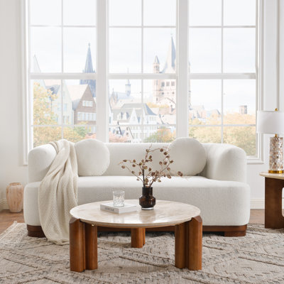Modern Boucle Upholstered Loveseat
