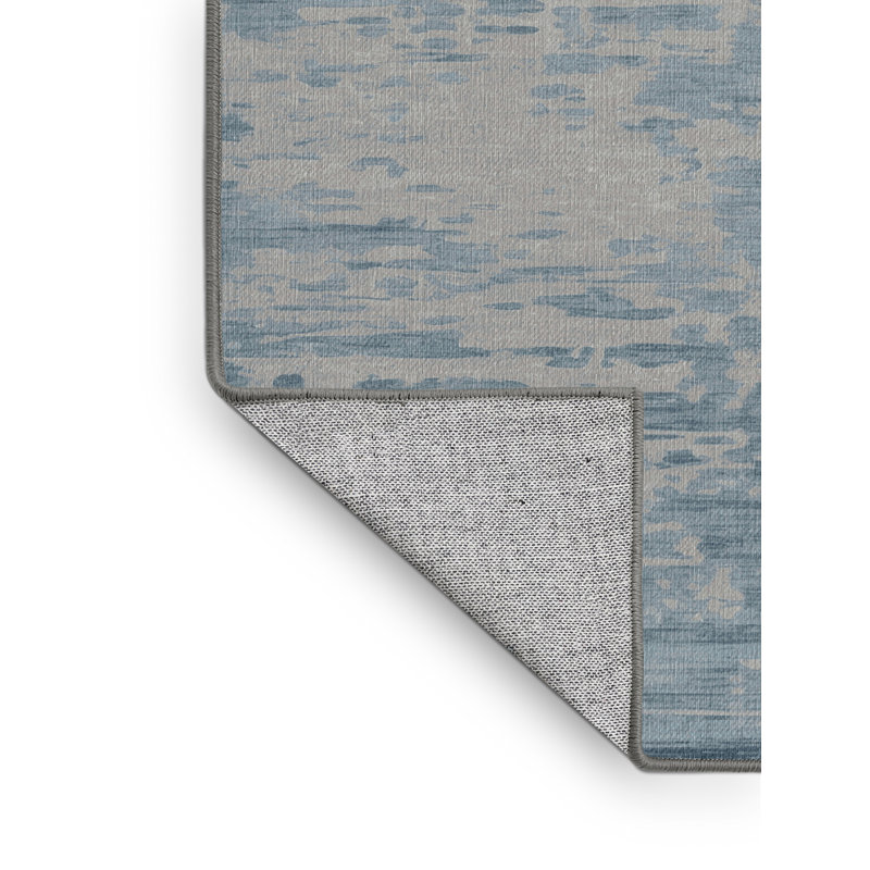 Machine Washable Abstract Gray Area Rug, Rectangle 5' x 8'
