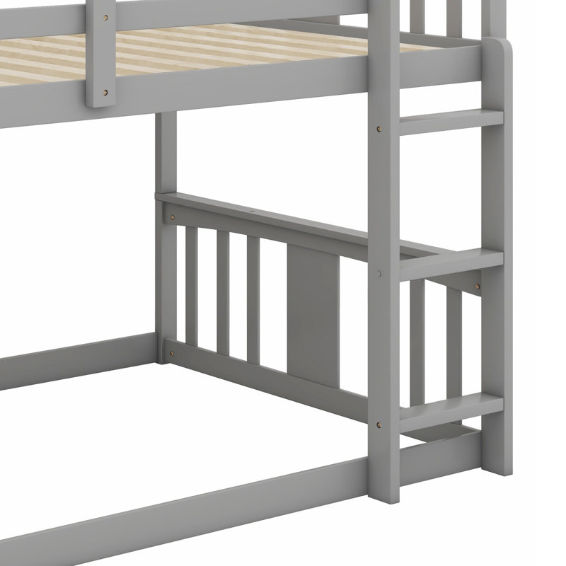 Lit superposé en bois avec échelle robuste, Gray