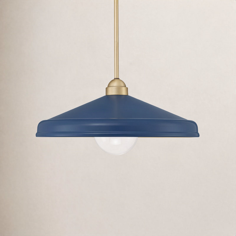 Delilah 18" W Dome Pendant, Navy