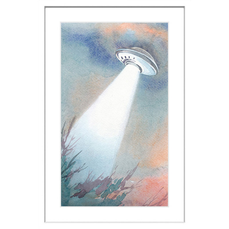 UFO Arrival - Painting on Canvas, 61cm H x 41cm W x 3.81cm D