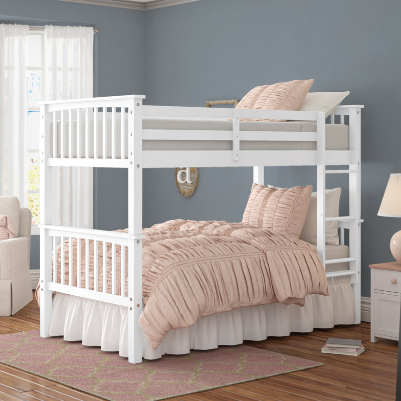 Brinna Kids Twin Over Twin Bunk Bed, Off White