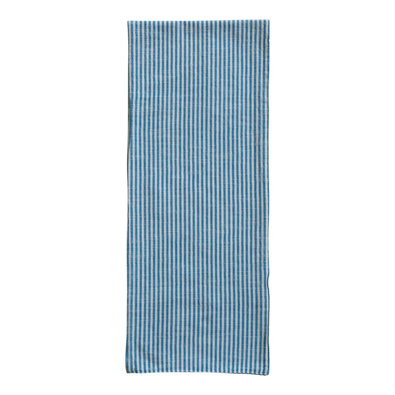 Woven Cotton Reversible Striped Table Runner