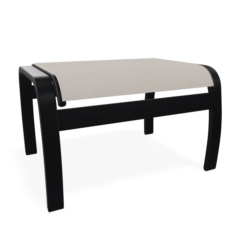 Repose-pieds d'extérieur avec coussin Askar, Noir texturé, Naturel