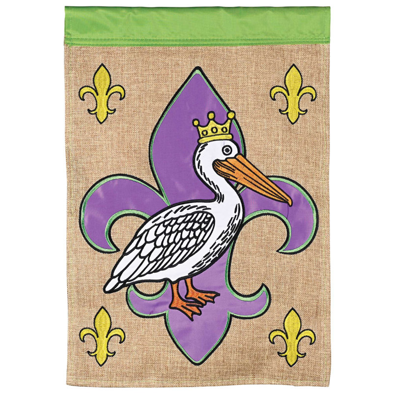 Drapeau de jardin pélican fleur-de-lis