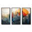 Paysage de montagne abstrait orange et vert - Art abstrait paysage mural-2069797795-2069797794