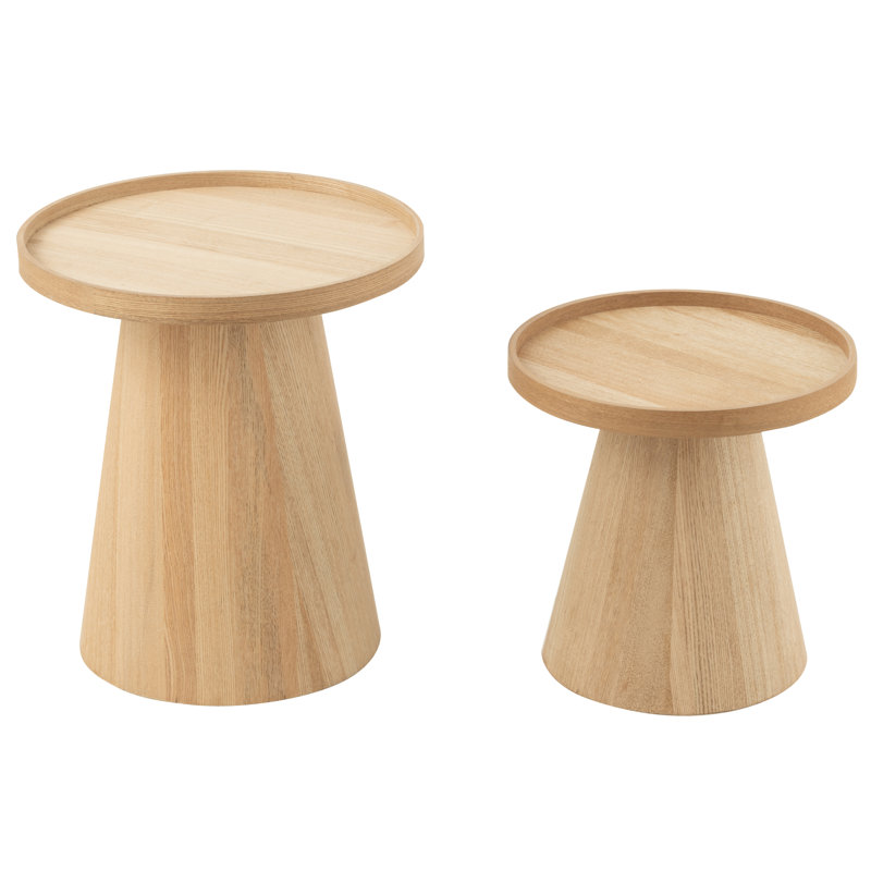 Shannan Tray Top Pedestal Side Table Set