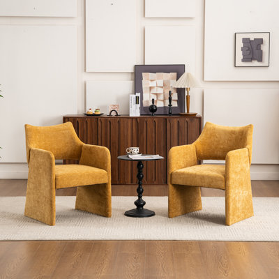 Chaise d'appoint rembourrée avec dossier haut Mid Century