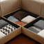 Canapé modulaire moderne de 6 pièces avec rangement, tissu chenille doux et conception cylindrique contemporaine pour le salon-2037670448