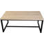 Table basse côtière moderne avec plateau en bois naturel et pieds en métal noir | Idée de cadeau