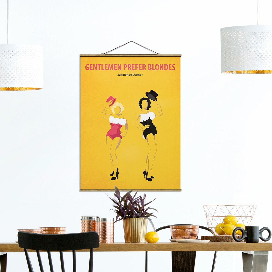 Stoffbild Mit Posterleisten - Filmposter Gentlemen Prefer Blondes - Hochformat 4:3