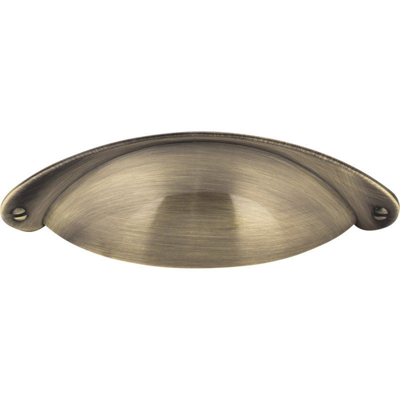 Lyon Cup / Bin Pull, Brushed Antique Brass