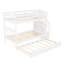 Lit superposé Twintwin avec lit gigogne et rangement pour livres - esthétique blanche-735234789