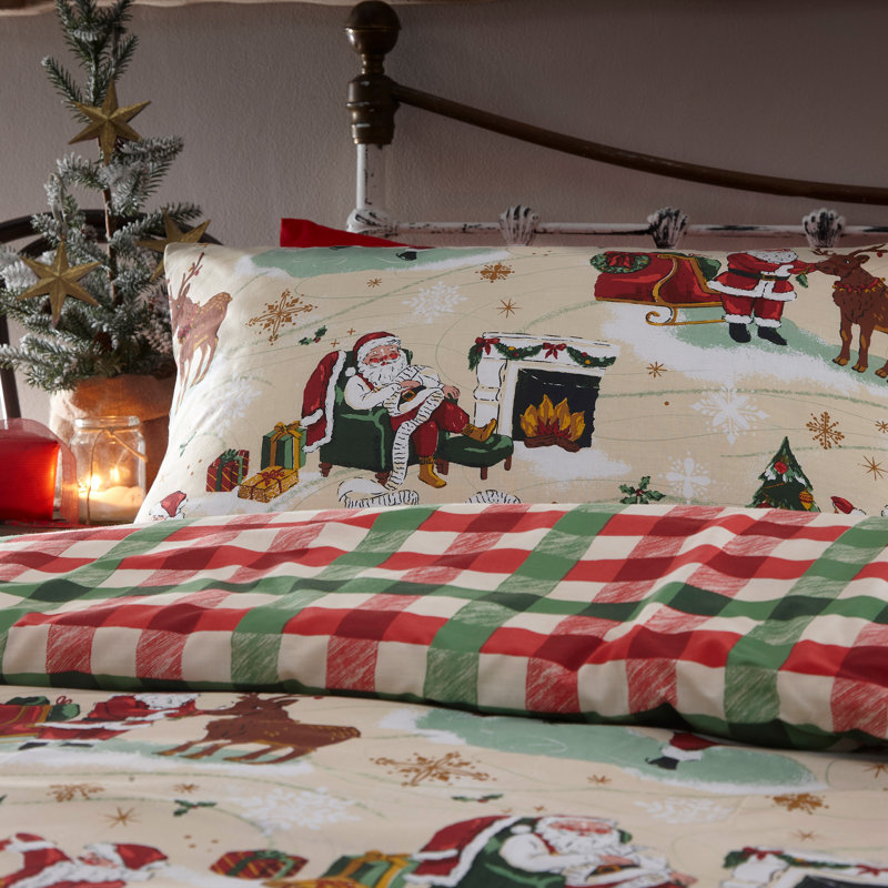 Cotton Blend Plaid Duvet Cover Set with Pillowcases Included, Super King - 2 Pillowcases (50 x 75 cm)