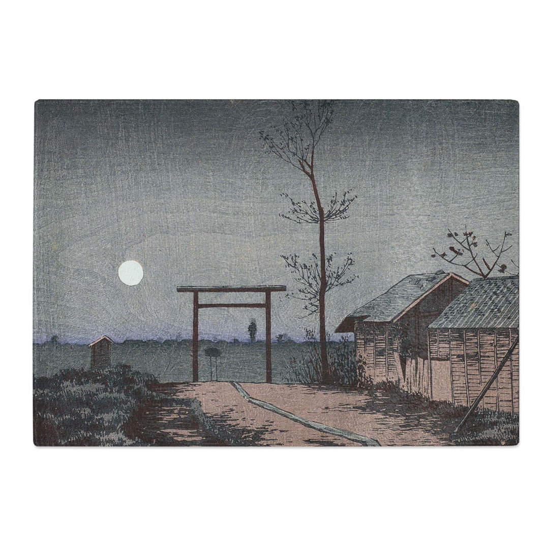 Tempered Glass Moon in the Sky by Kobayashi Kiyochika Chopping Board