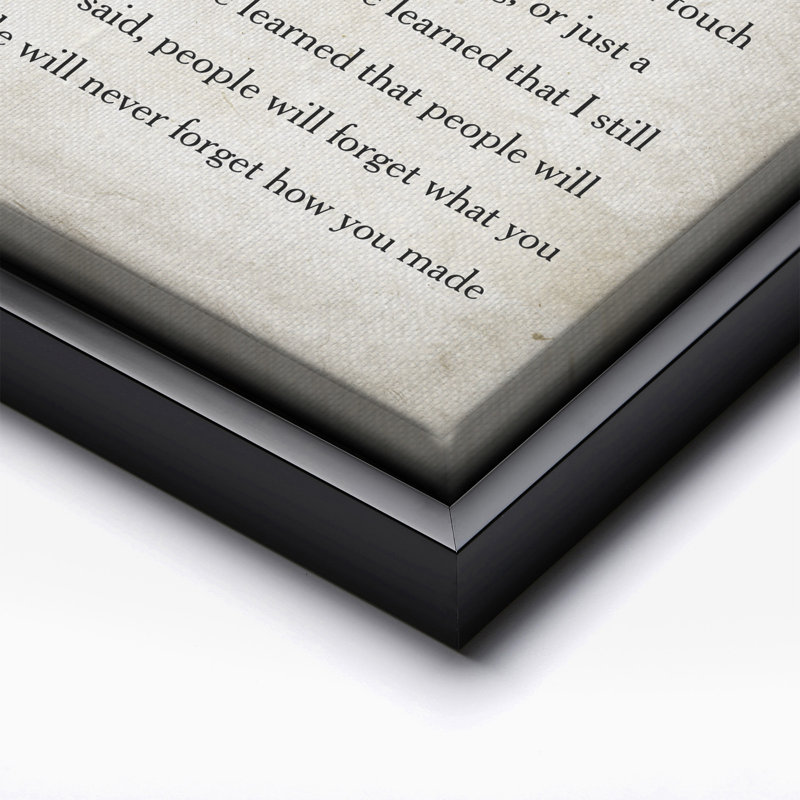 Maya Angelou, Cadre noir, Canevas, H 16 po x l 20 po
