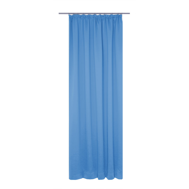 Polyester Blackout Pinch Pleat Curtain Panel, 142cm Width x 345cm Drop, Blue