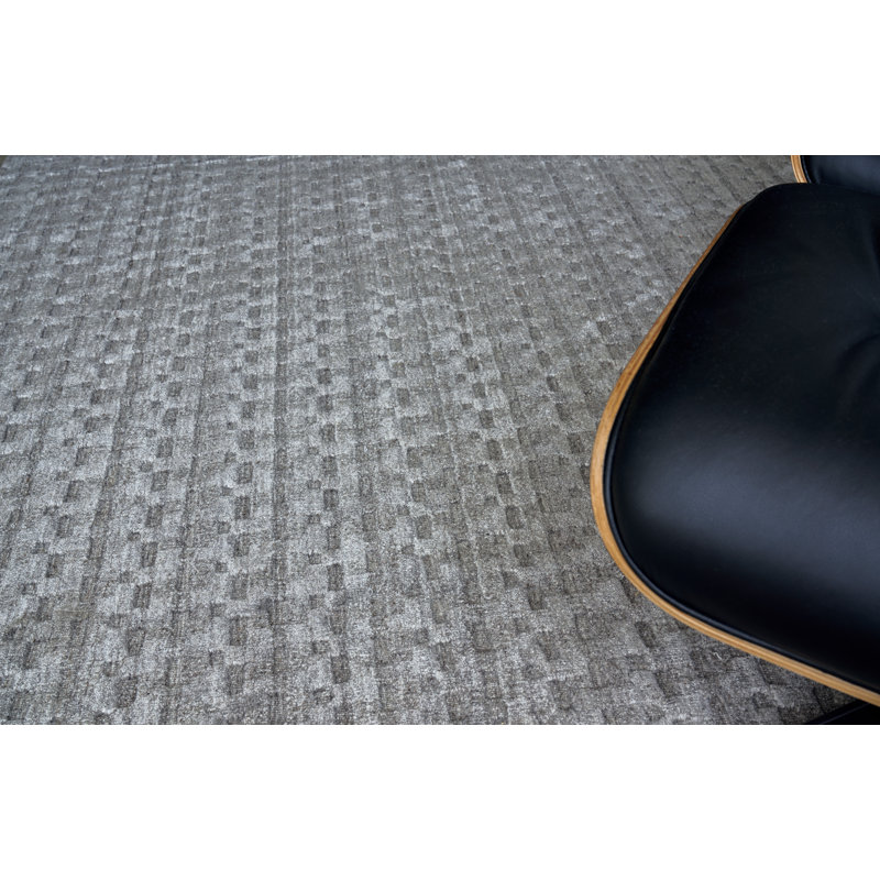 Monroe Silk Area Rug in Taupe, Rectangle 8' x 10'