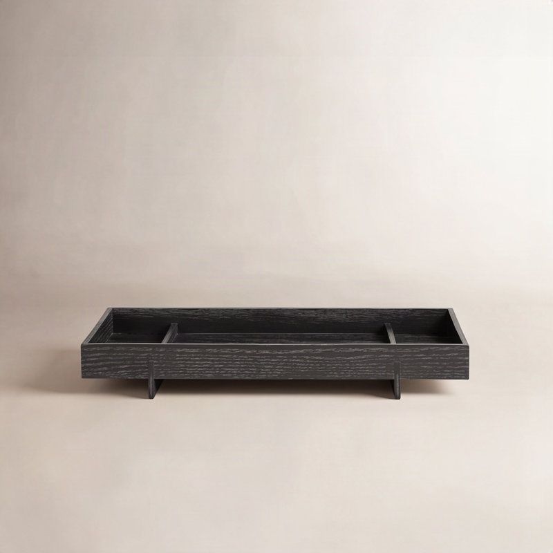 Abento Hardwood Tray, 3.34" H x 19.68" W x 11.81" D, Black