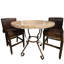 Elegant Outdoor Round Bar Table With Luxurious Travertine Stone Top