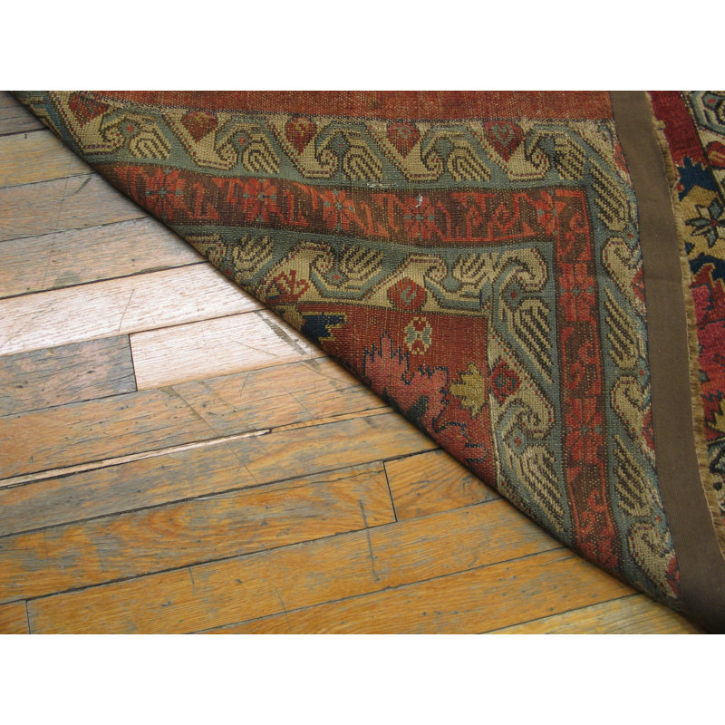 Rustic Antique Caucasian Tribal Floral Pattern Seychour Rug