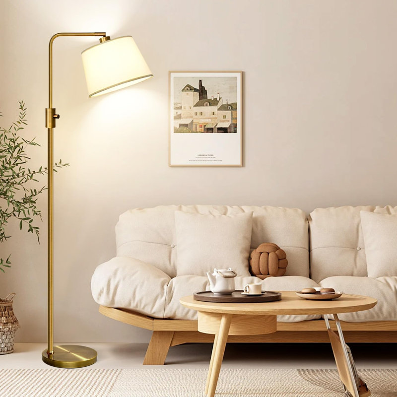 Dimmable Floor Lamp, 1000 Lumens LED Edison Bulb Included, Arc Floor Lamps For Living Room Modern Standing Lamp With Linen Shade, Tall Lamp For Bedroom Office Dining Room