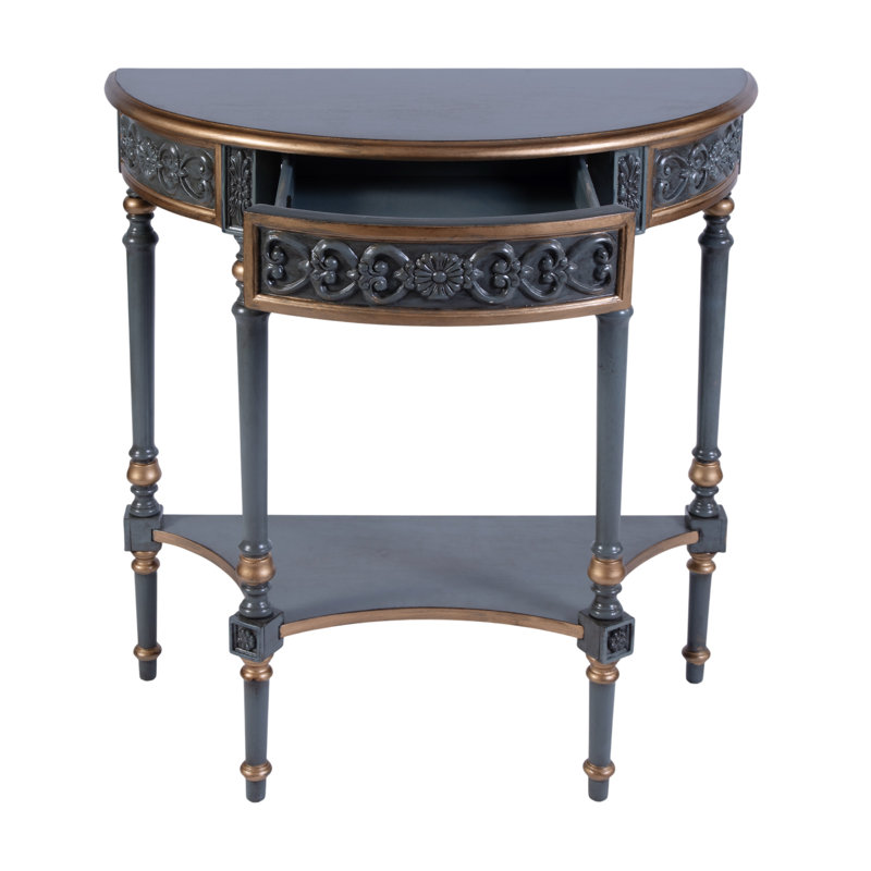 Danelle Demilune 30" Console Table, Pastel Blue